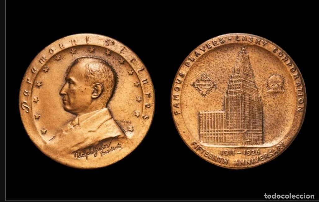 Trofeos y medallas: Medalla / So-Called Dollar Bronce 15 Aniversario Paramount Pictures (1911-1926) - Adolph Zukor