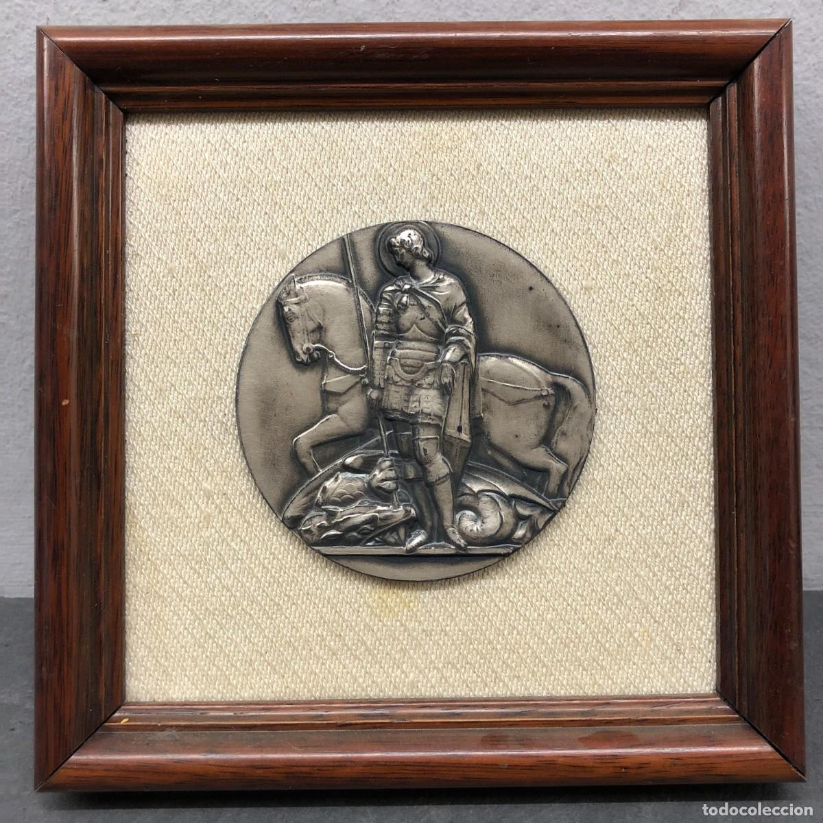 Trofeos y medallas: MEDALLA SAN JORGE MATANDO AL DRAG&Oacute;N - SANT JORDI MATANT AL DRAC - MEDALL&Oacute; 80 MM - 16,5 CM / 1604