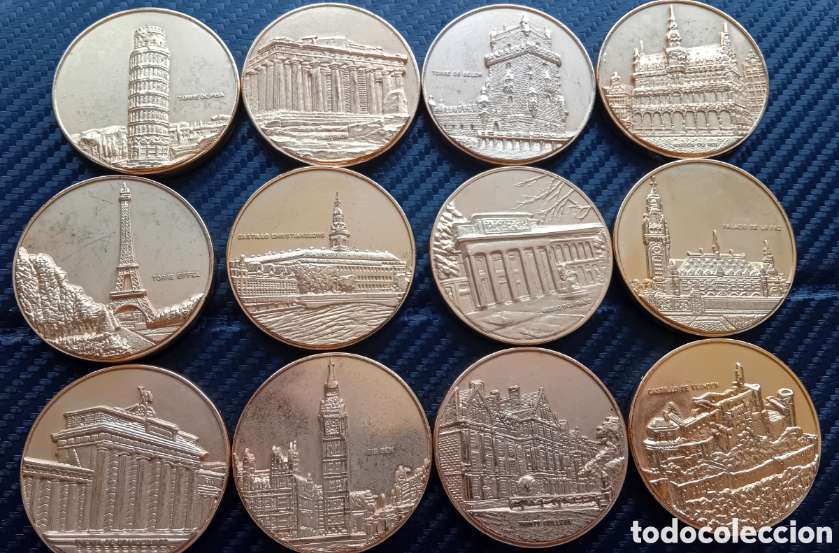 Trofeos y medallas: COLECCI&Oacute;N 12 MEDALLAS CONMEMORATIVAS CEE