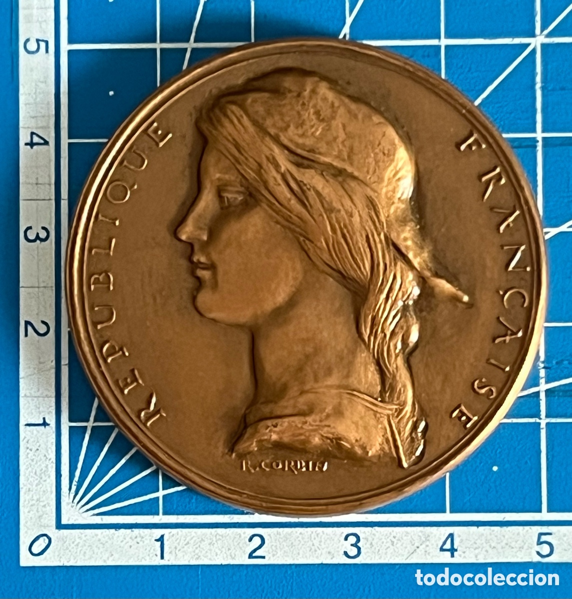 Trofeos y medallas: Medalla de bronce Republique Fra&ccedil;aise - Raymond Corbin - Foto 4