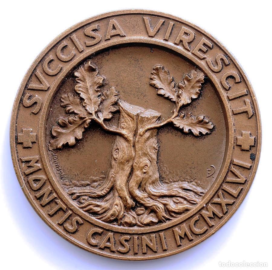 Trofeos y medallas: SC. Italia. Medalla Recostrucci&oacute;n di montecassino 1946. SC/UNC Cobre 49,8 g.
