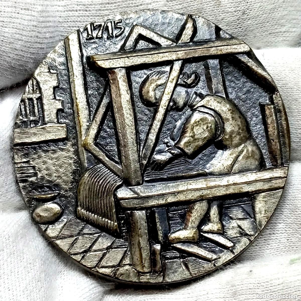 Trofeos y medallas: Medalla Telar Textil Barcelona 1968 IV Feria Maquinaria Industria Catalana 1715 Bronce 50mm