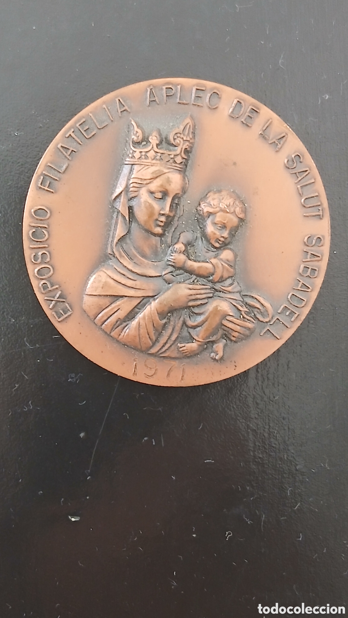 Trofeos y medallas: MEDALLA EXPOSICI&Oacute; FILATELIA APLEC DE LA SALUT SABADELL 1971