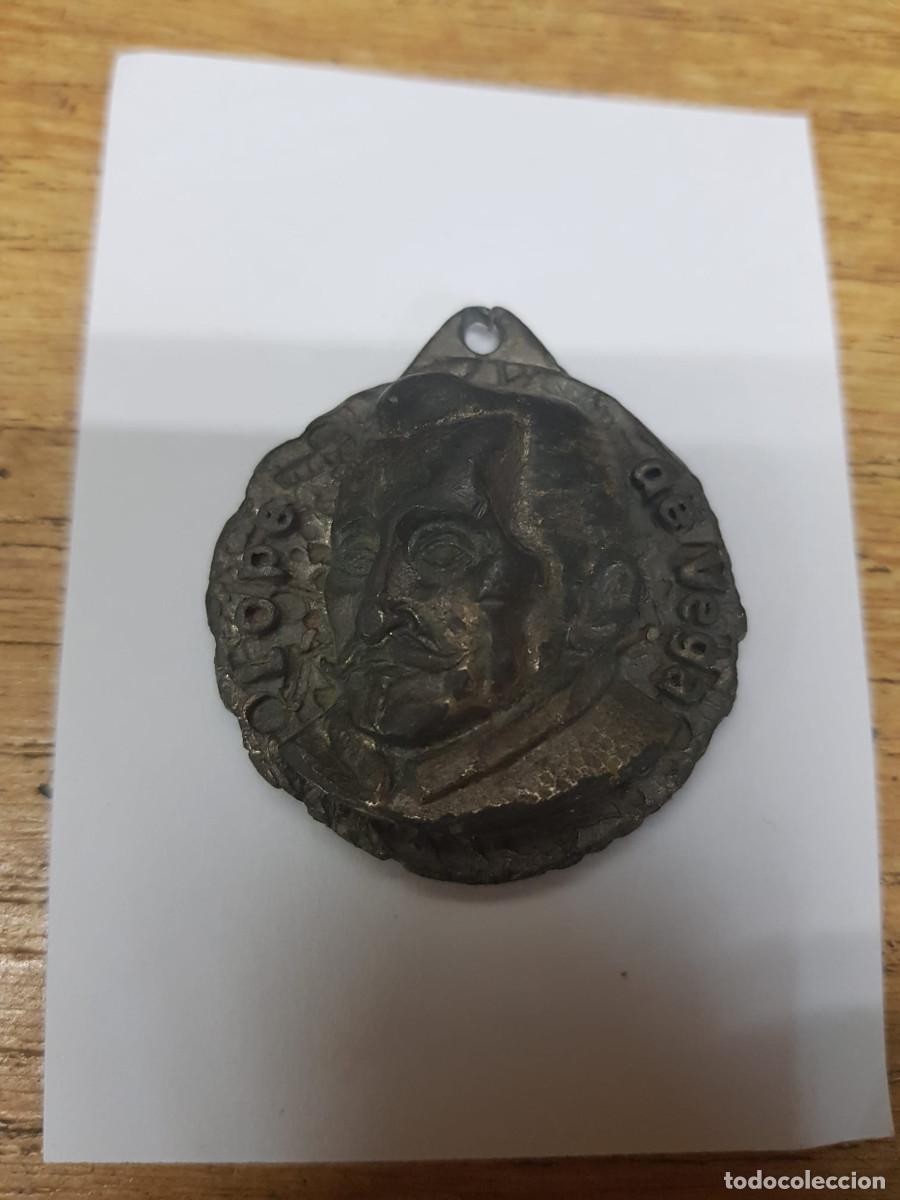 Trofeos y medallas: ANTIGUA MEDALLA DE LOPE DE VEGA EN PLOMO