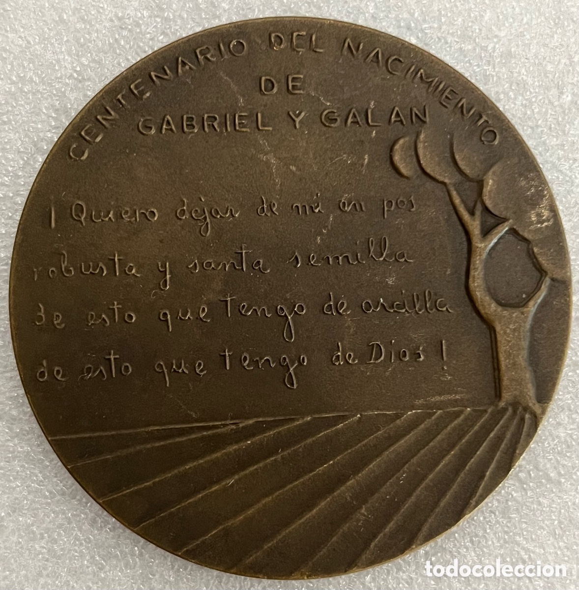 Trofeos y medallas: Medalla de bronce Centenario del nacimiento de Gabriel y Gal&aacute;n - Foto 2