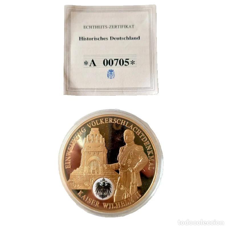 Trofeos y medallas: MEDALLA CONMEMORATIVA INAUGURACI&Oacute;N DEL MONUMENTO BATALLA DE LAS NACIONES. EMPERADOR WILHELM II