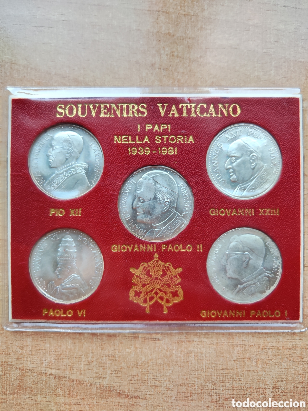 Trofeos y medallas: Souvenirs Vaticano - &rdquo;I Papi nella Storia 1939-1981&rdquo;, Set de 5 medallas conmemorativas&rdquo;.