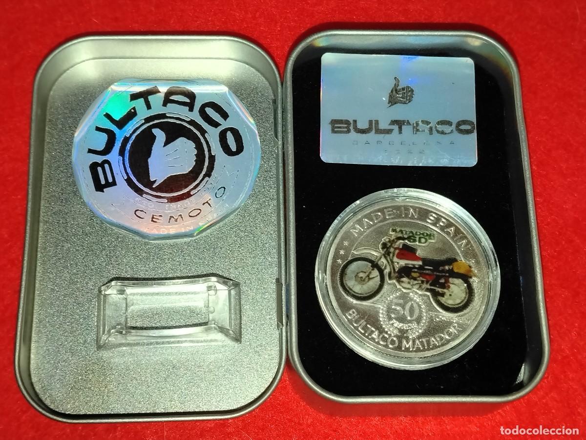 Trofeos y medallas: Moneda Conmemorativa BULTACO MATADOR 1958-2015 MADE IN SPAIN acabada en plata
