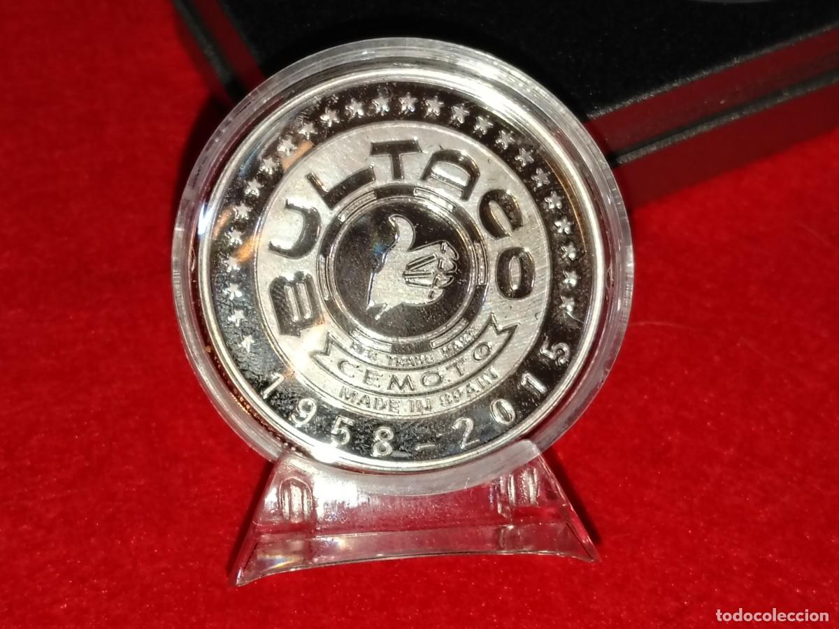 Trofeos y medallas: Moneda Conmemorativa BULTACO MATADOR 1958-2015 MADE IN SPAIN acabada en plata