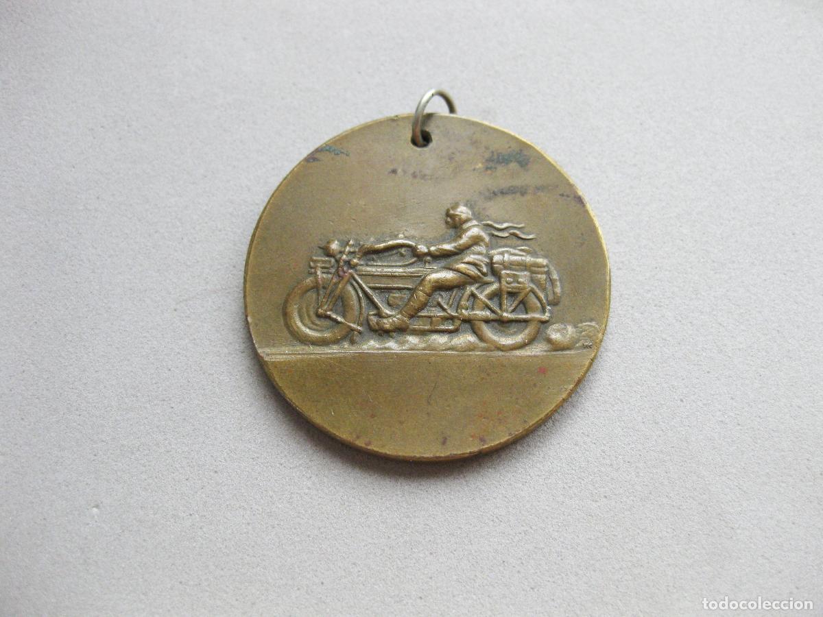 Trofeos y medallas: ANTIGUA MEDALLA DE BRONCE DE MOTOCICLISMO.