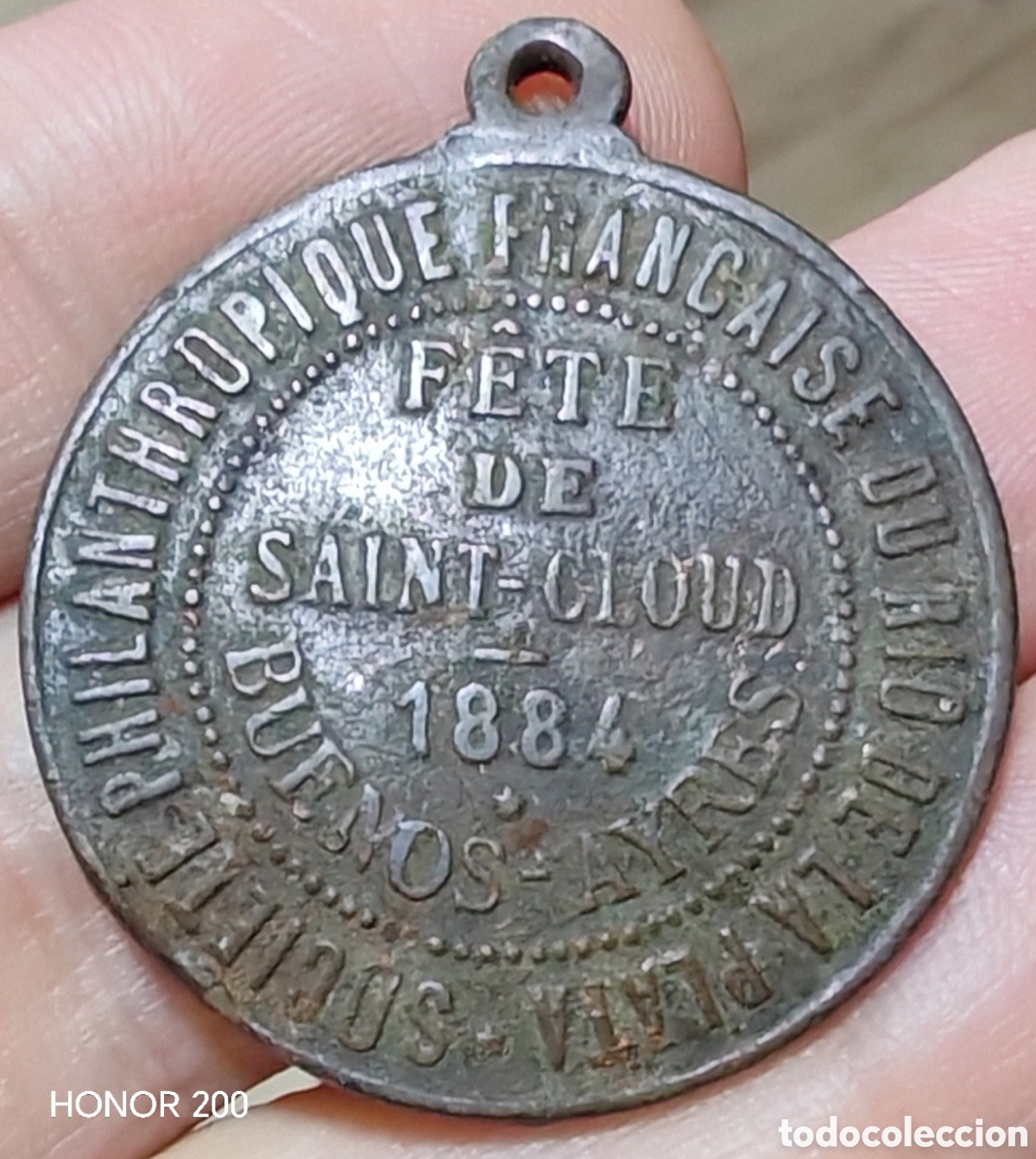 Trofeos y medallas: Medalla - Fiesta de San Claudio de la Sociedad Filantr&oacute;pica Francesa de Buenos Aires - 1884
