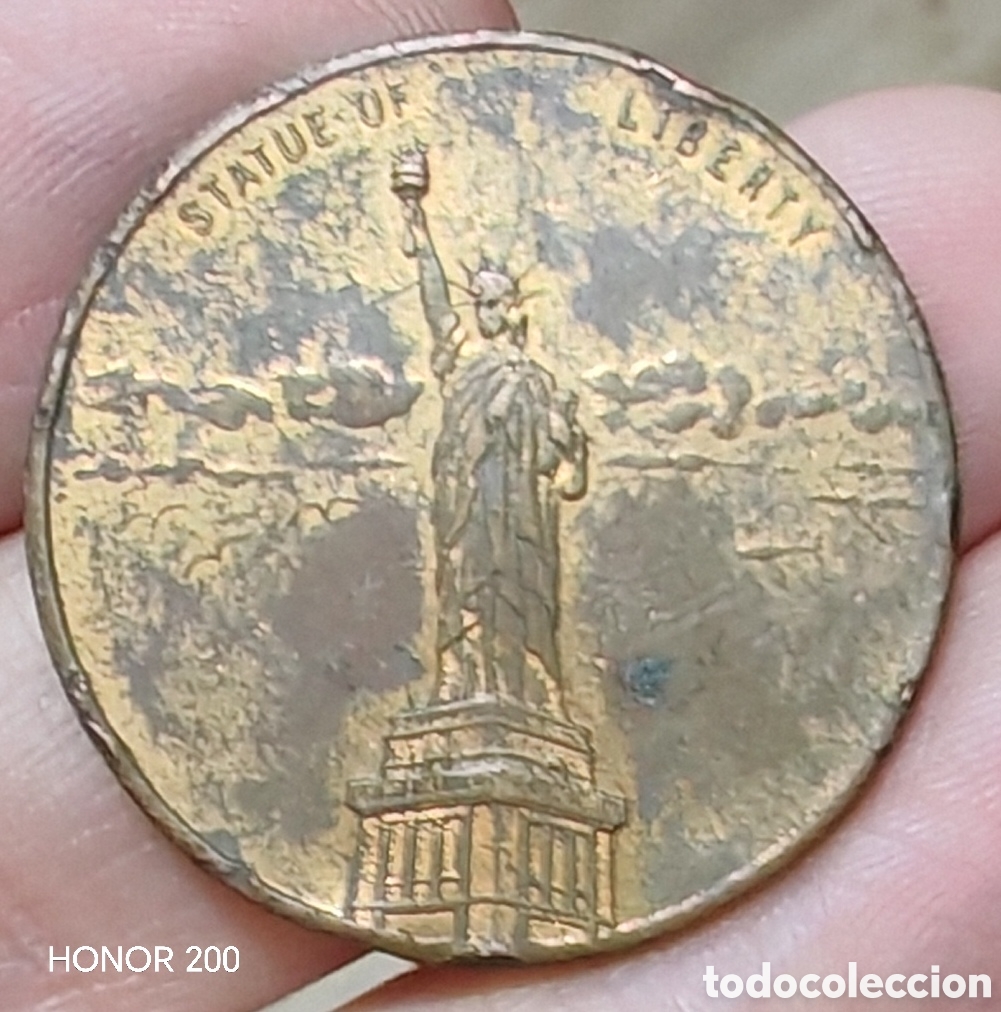 Trofeos y medallas: Token Publicitario Souvenir Vintage - Empire State, Estatua Libertad - Nueva York 1930-50