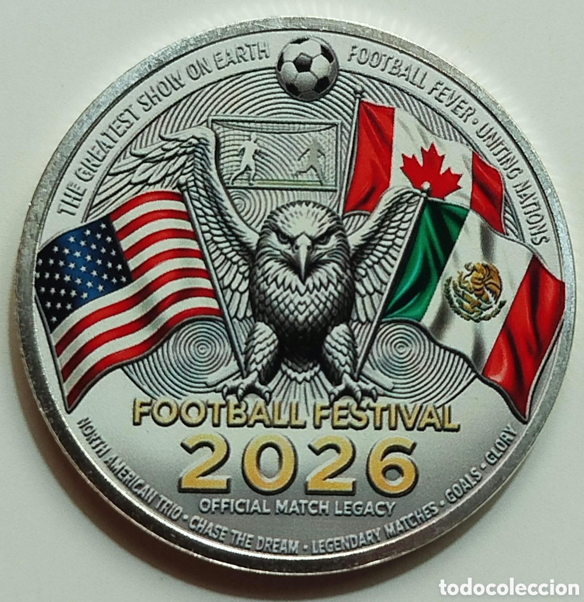Trofeos y medallas: Moneda Mundial Futbol 2026 Estados Unidos - M&eacute;xico - Canada