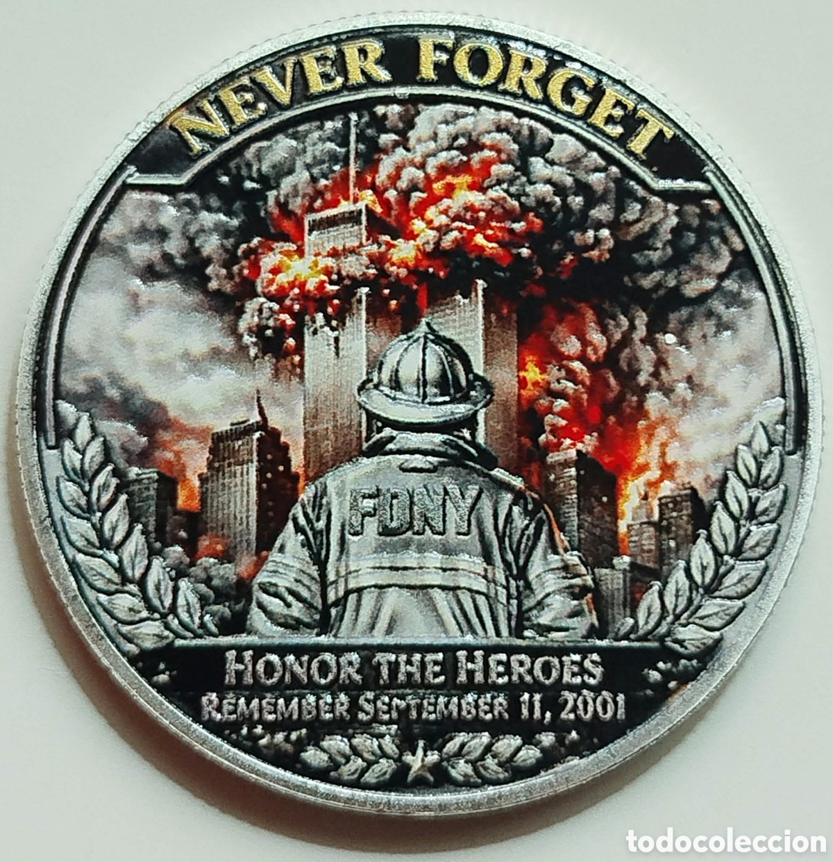 Trofeos y medallas: Moneda 25 Aniversario Atentados Torres Gemelas