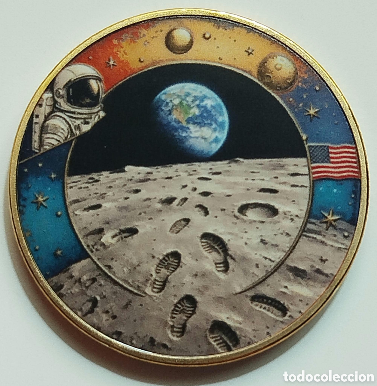 Trofeos y medallas: Moneda Conmemorativa Misi&oacute;n Apolo 11 Nasa