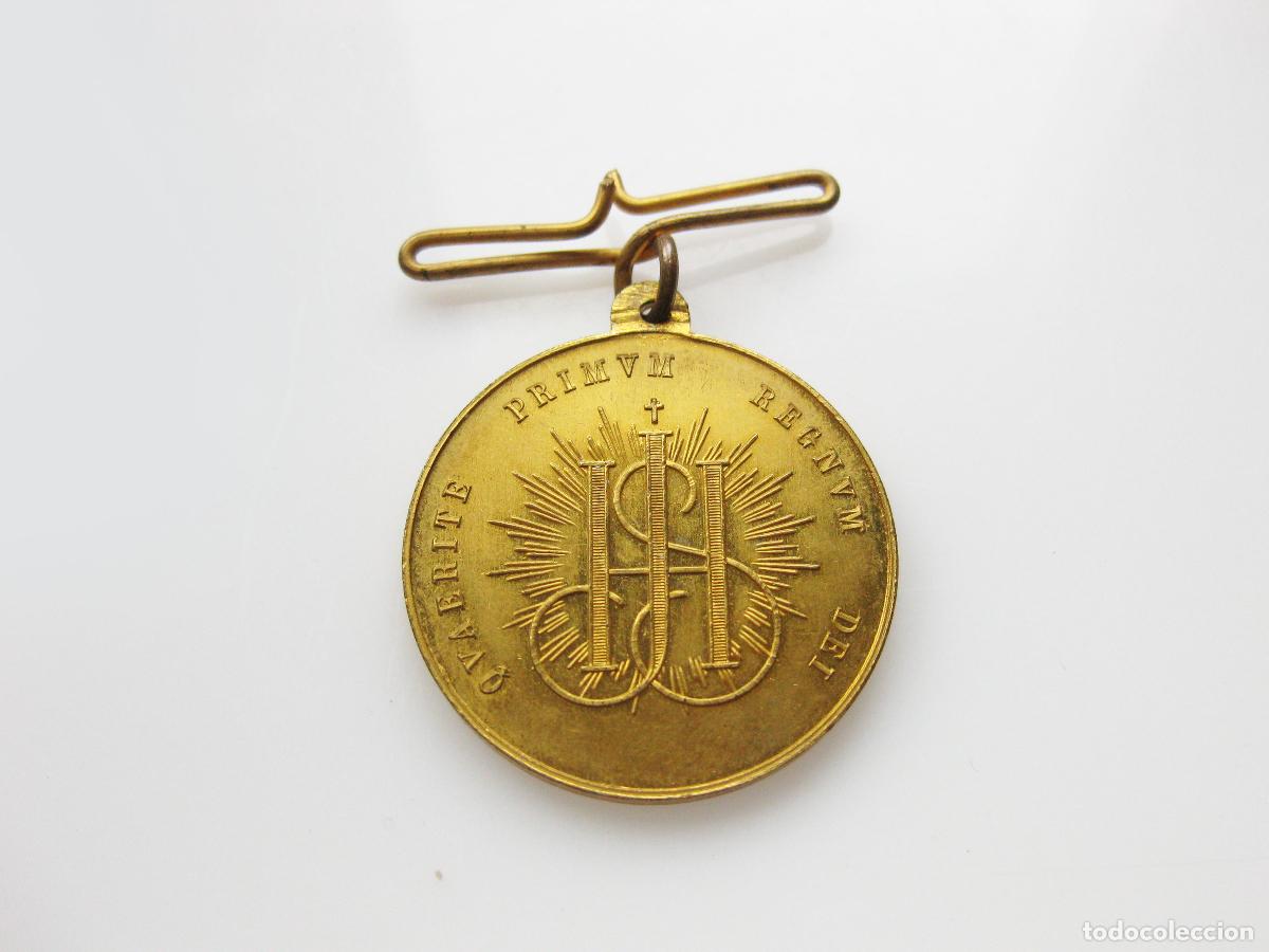 Trof&eacute;us e medalhas: MEDALLA DEL COLEGIO DE SAN ESTANISLAO DE KOSTKA. PRIMER PREMIO. QUAERITE PRIMUM REGNUM DEI. M&Aacute;LAGA