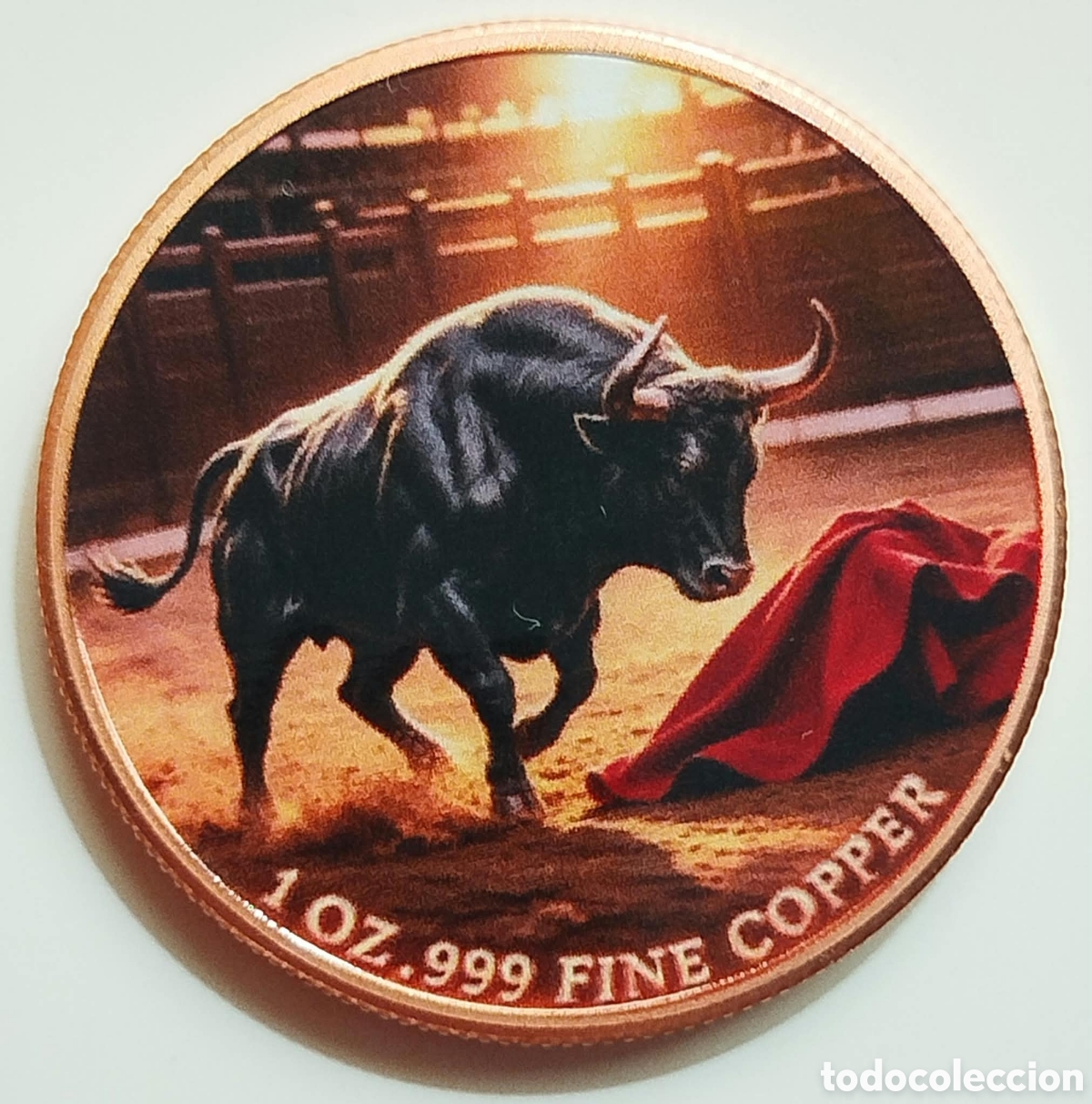 Troph&eacute;es et m&eacute;dailles: Moneda 1 Onza Cobre Toro Espa&ntilde;ol Torero
