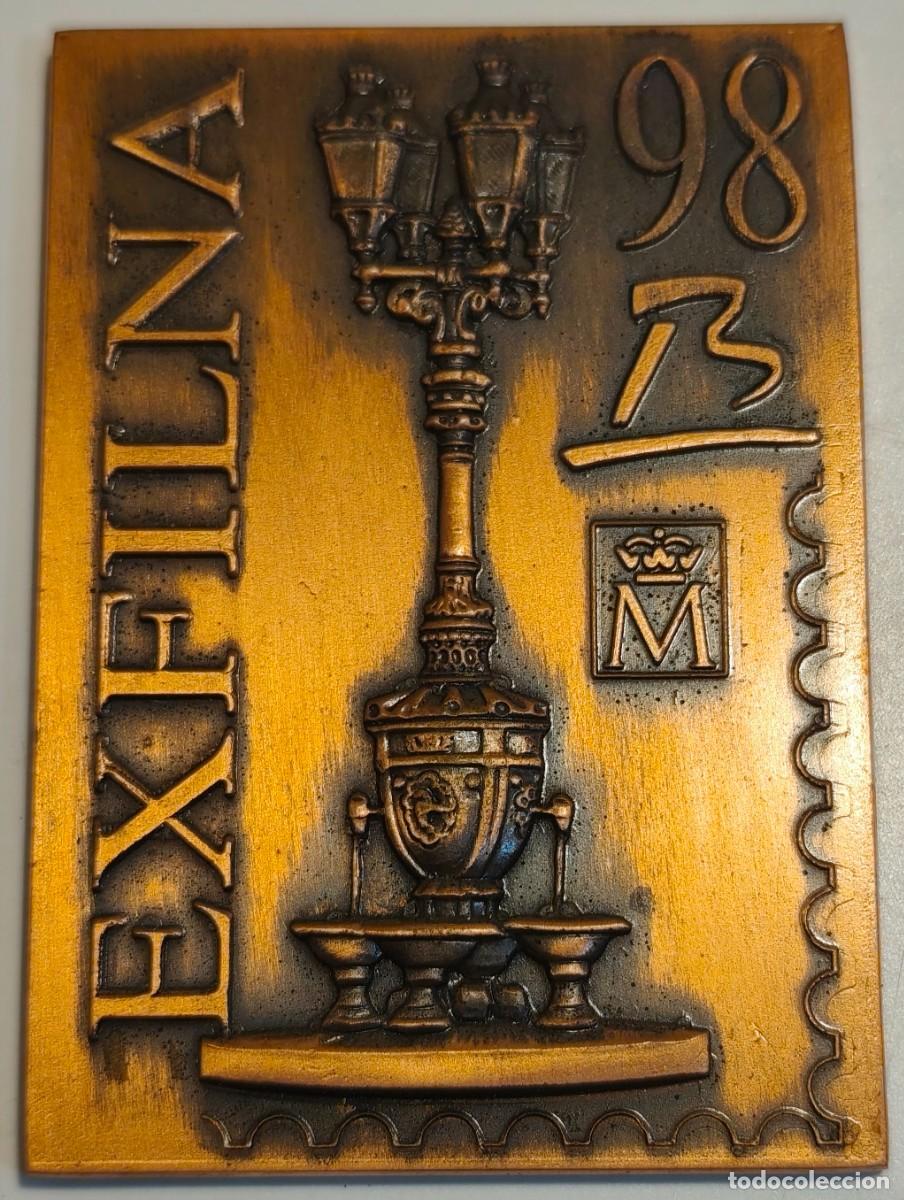 Trofeos y medallas: MEDALLA EXFILNA 98 IV CAMPEONATO DE ESPA&Ntilde;A DE FILATELIA FNMT 170 G - FOTO ADICIONAL