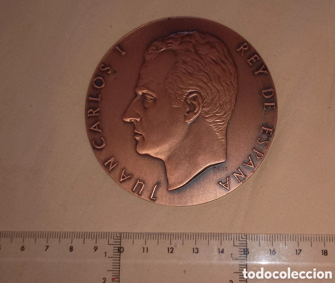 Trofeos y medallas: ESPA&Ntilde;A - REY JUAN CARLOS I - 22 NOVIEMBRE 1975 - MEDALLA ORIGINAL DE COBRE