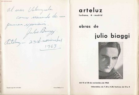Otros objetos de arte: JULIO BIAGGI. Dedicatoria aut&oacute;grafa. - Foto 1