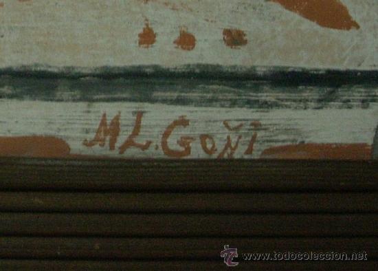 Otros objetos de arte: Go&ntilde;i, Panel cer&aacute;mico firmado ML, Go&ntilde;i - Foto 2