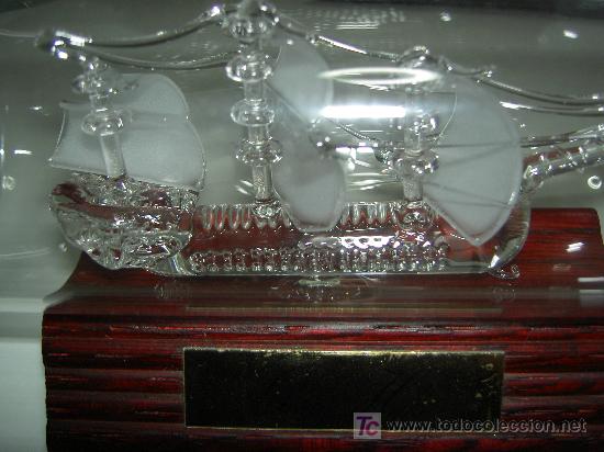 Otros objetos de arte: Adorno de barco dentro de una botella. - Foto 2