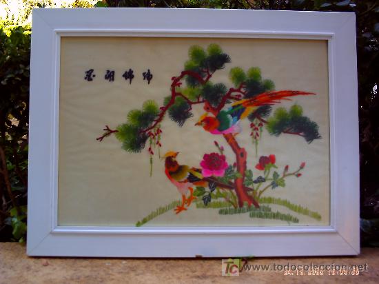 Otros objetos de arte: KaKemono antiguo enmarcado - Foto 1