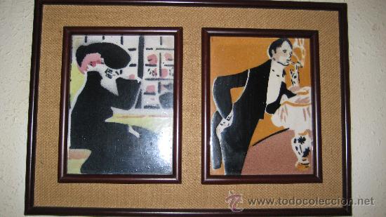 Otros objetos de arte: CUADRO CON CERAMICA HOMBRE Y MUJER . - Foto 1