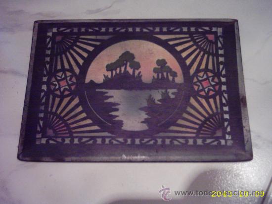 Otros objetos de arte: Antigua tapa de caja pintada. 14x20 cms - Foto 1