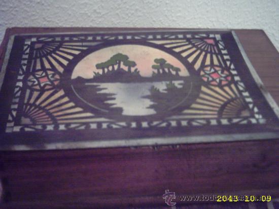 Otros objetos de arte: Antigua tapa de caja pintada. 14x20 cms - Foto 2