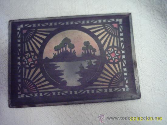 Otros objetos de arte: Antigua tapa de caja pintada. 14x20 cms - Foto 3