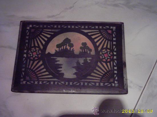 Otros objetos de arte: Antigua tapa de caja pintada. 14x20 cms - Foto 5