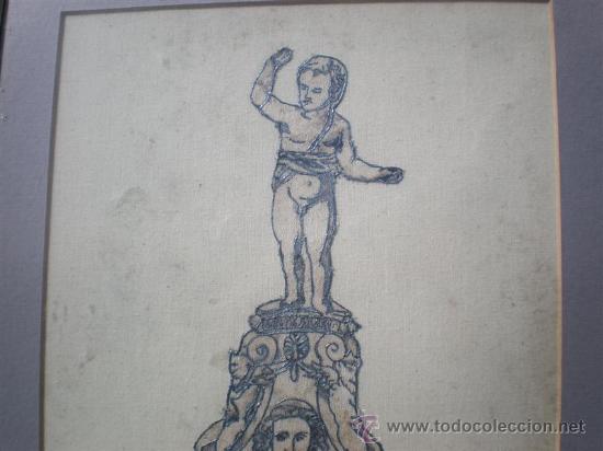 Otros objetos de arte: dibujo bordado en tela - Foto 3
