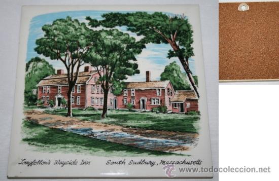 Otros objetos de arte: BONITO AZULEJO PINTADO DE MASSACHUSETTS - Foto 1