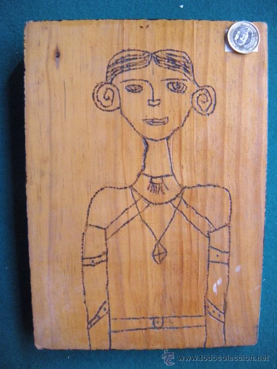 Otros objetos de arte: DIBUJO PIROGRABADO EN MADERA. - Foto 2