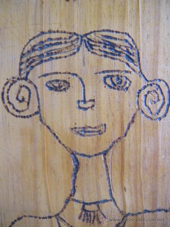 Otros objetos de arte: DIBUJO PIROGRABADO EN MADERA. - Foto 1