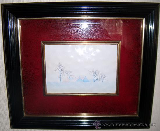 Otros objetos de arte: esmalte con escena invernal - Foto 1