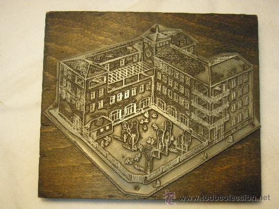 Otros objetos de arte: PLANCHA DE ZINC GRABADA PARA IMPRENTA - Foto 1
