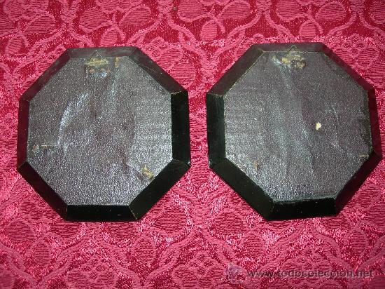 Otros objetos de arte: PAREJA DE CUADROS EN FORMA EXAGONAL CON LAMINAS ANTIGUAS, MIDE 11,5 CMS - Foto 2