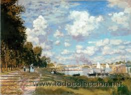 Otros objetos de arte: LAMINA C. MONET: LA CUENCA DE ARGENTEVIL. 90 X 120 cm. OFFSET - Foto 1