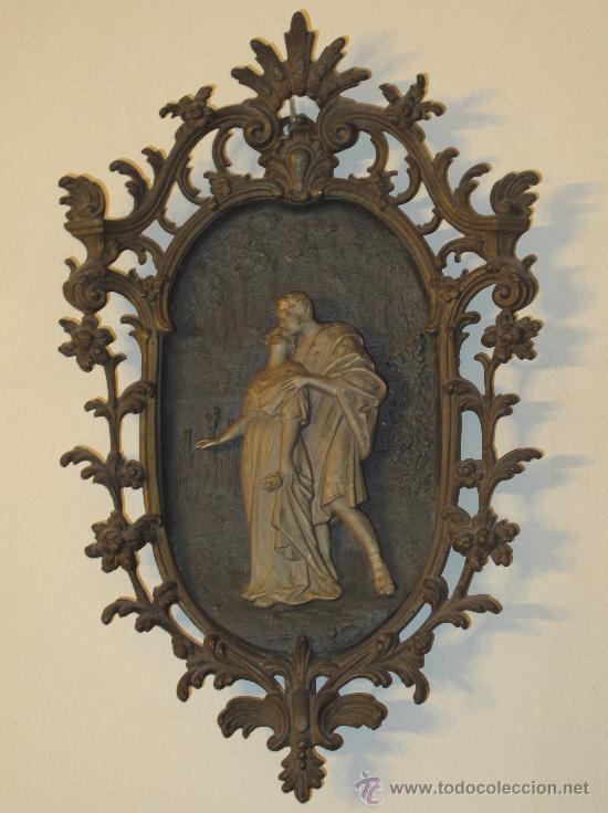 Otros objetos de arte: ANTIGUA PAREJA BRONCE Y CALAMINA - Foto 3