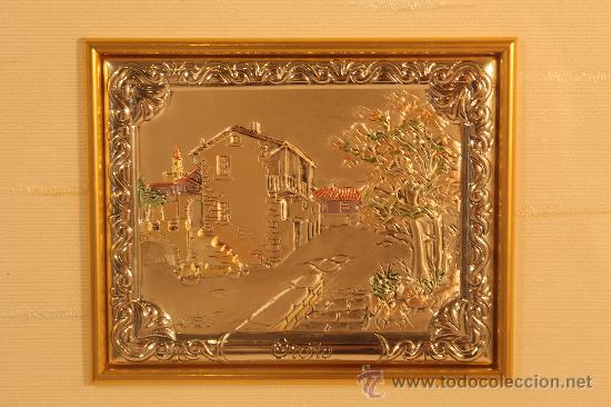 Otros objetos de arte: CUADRO CON MINIATURA EN PLATA DE LEY ALEGORIA OTO&Ntilde;O - Foto 2