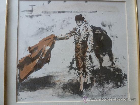 Otros objetos de arte: Lamina enmarcada con figura de torero,numerada - Foto 2