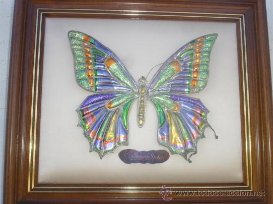 Otros objetos de arte: pareja de cuadro con mariposas otros materiales - Foto 3