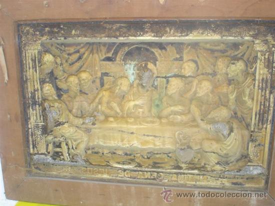 Otros objetos de arte: cuadro de la santa cena en metal o alpacar - Foto 4