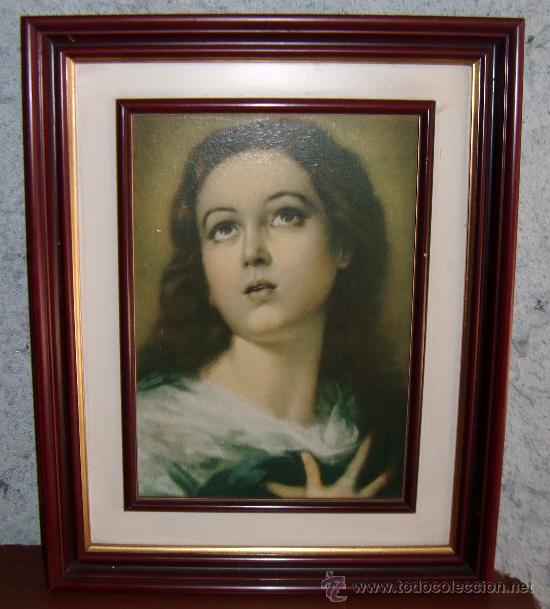 Otros objetos de arte: copia de la inmaculada de Murillo enmarcado - Foto 1