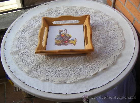 Otros objetos de arte: CENTRO DE MESA , AZULEJO ADORNADO CON MADERA - Foto 3