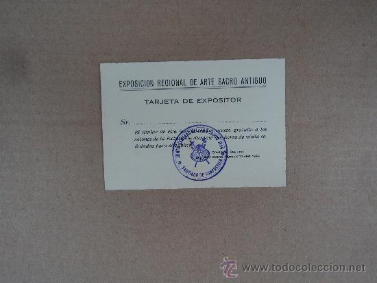 Otros objetos de arte: Tarjeta de Expositor Santiago 1954 - Foto 1