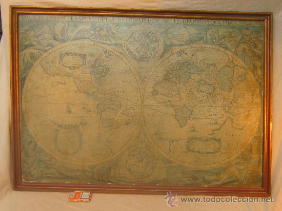 Otros objetos de arte: CUADRO ANTIGUO DE TERRARUM ORBIS - Foto 1