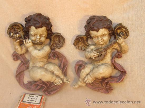 Otros objetos de arte: PAREJA DE ANGELES EN RESINA - Foto 1